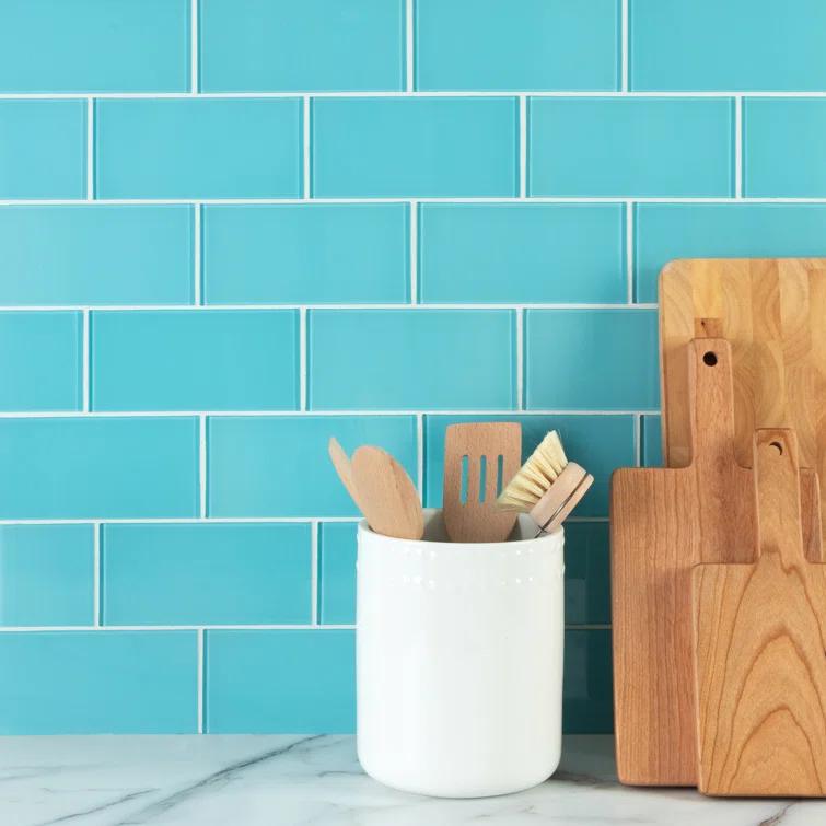 Premium 3" x 6" Straight Edge Glass Mosaic Subway Tile