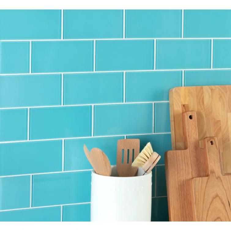 Premium 3" x 6" Straight Edge Glass Mosaic Subway Tile