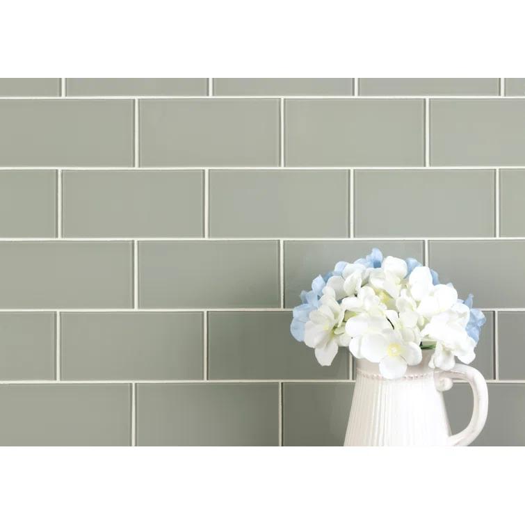 3'' W x 6'' L Glass Peel and Stick Subway Tile