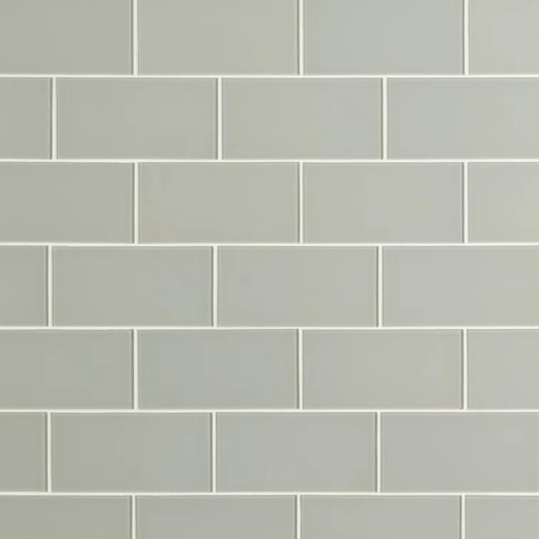 3'' W x 6'' L Glass Peel and Stick Subway Tile