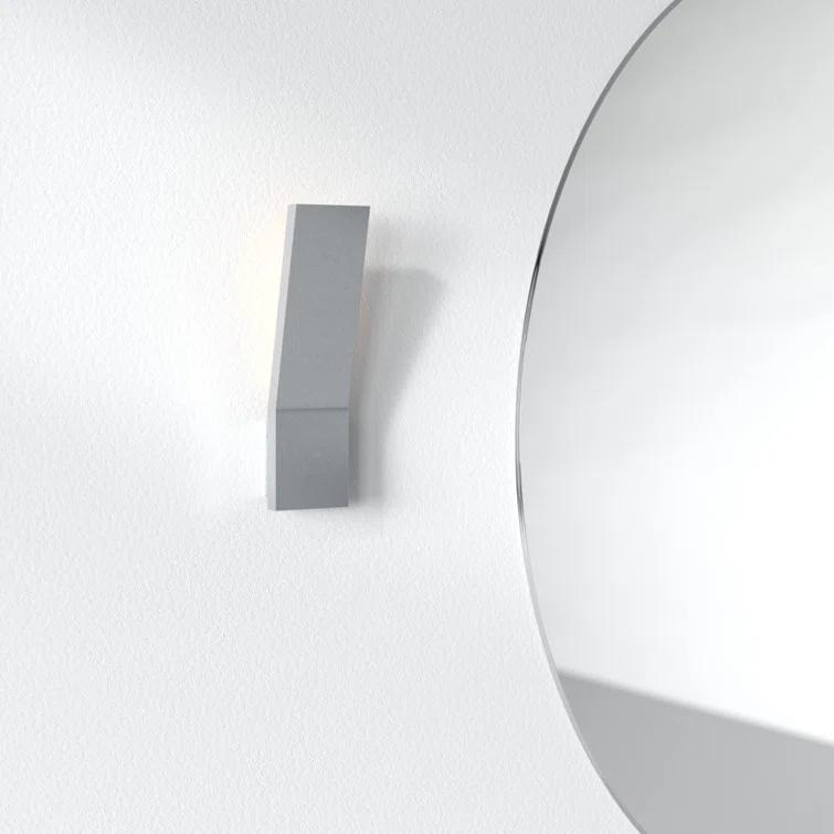 Sleek Pewter 11" LED Sconce with Clear Diffuser Glass and Dimmable Light