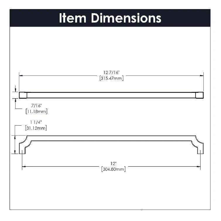 12-inch Brushed Golden Brass Handle Bar with Mounting Hardware
