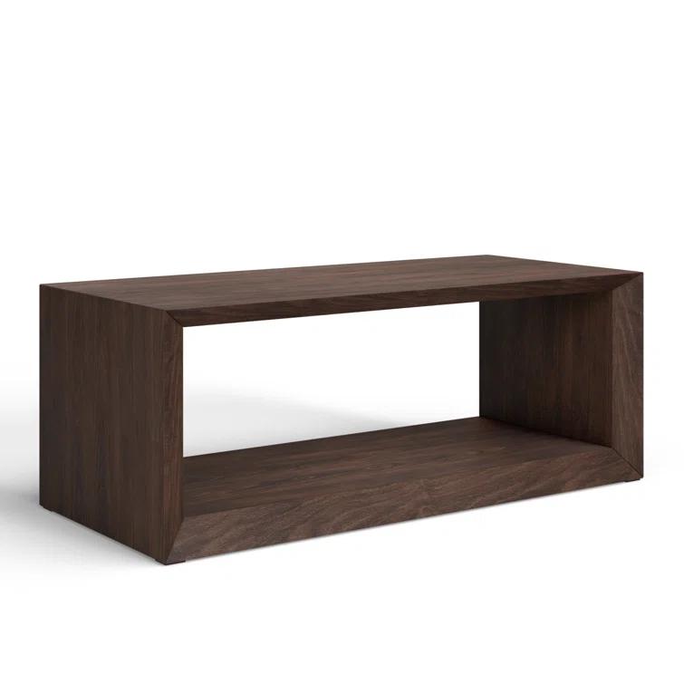 Foxtrot Faux Wood Coffee Table With Shelf