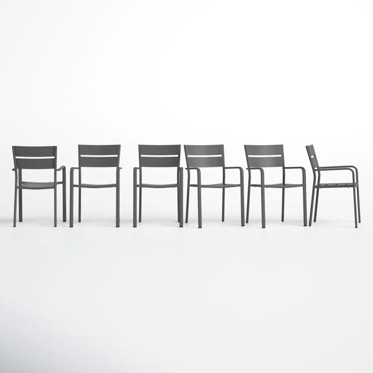 Bette Powder Coated Aluminum Outdoor Stacking Dining Armchair