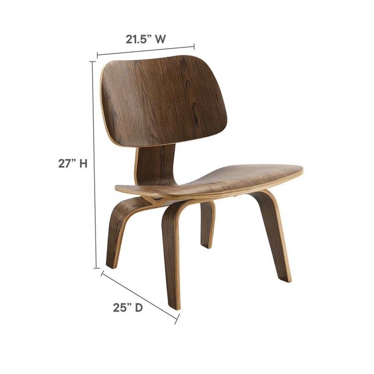 Modway Molded Walnut Plywood Lounge Chair by Modway