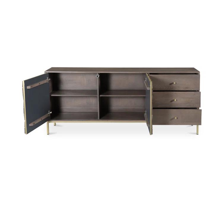 Moe's Home Collection Corolla Wood Sideboard with Iron Base in Gray