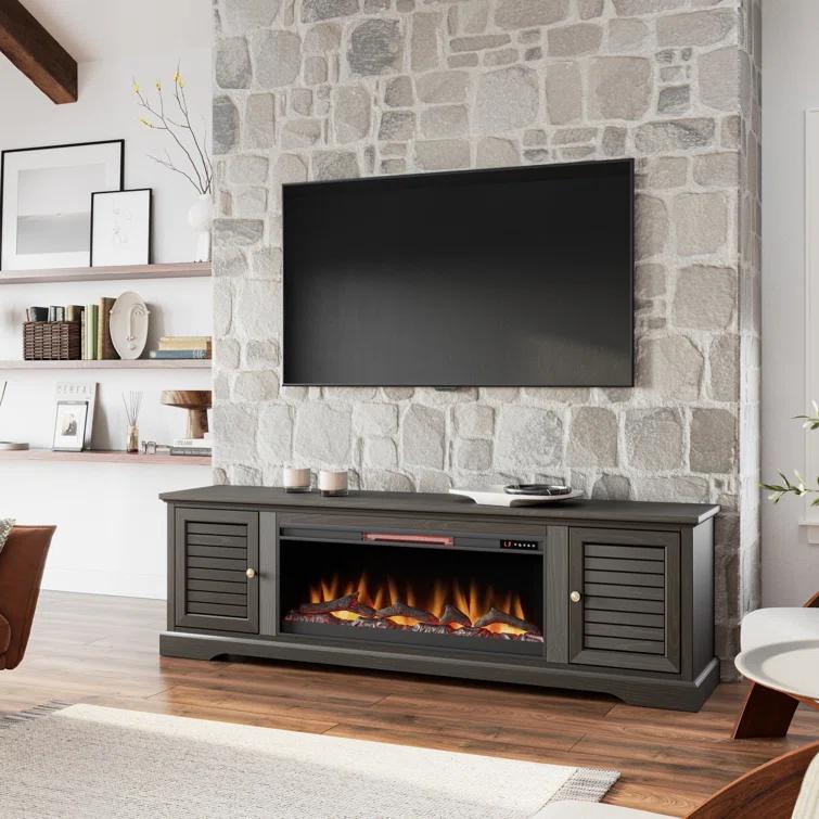 Cidney 83 inch Electric Fireplace TV Console for TVs up to 95 inches