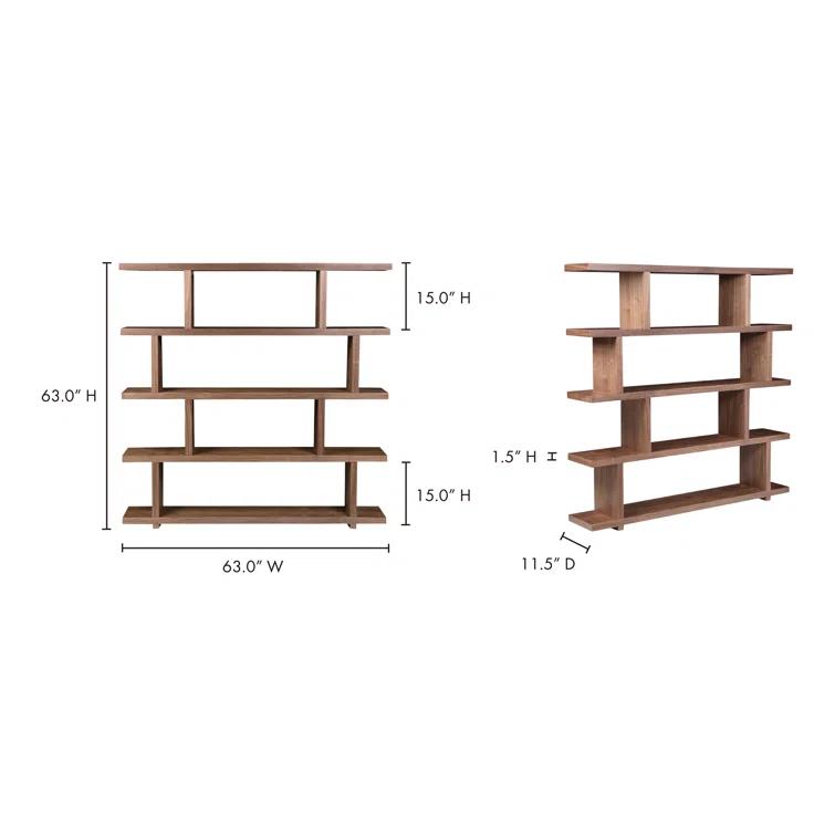 Modern Staggered Bookshelf (63")