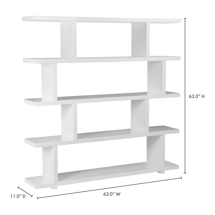 Modern Staggered Bookshelf (63")
