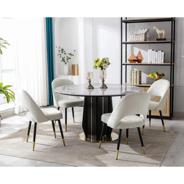 Mercer41 Volena 19.1'' H Velvet Upholstered Side Chair (Set of 2)