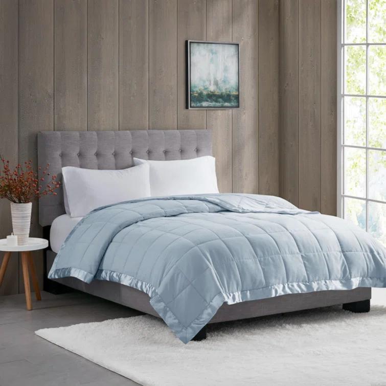 Madison Park Lightweight Down Alternative Blanket with Satin Trim