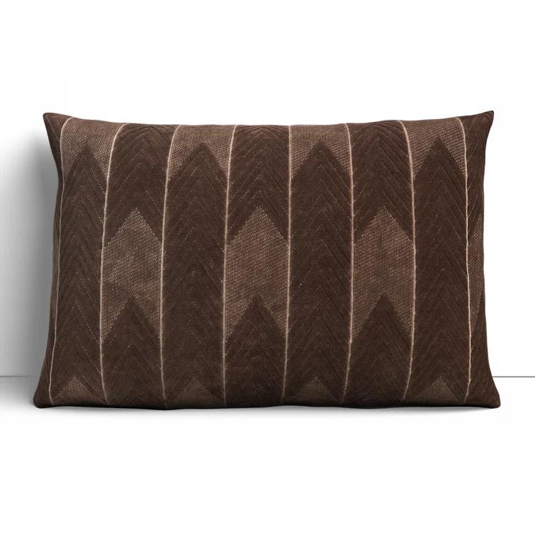 Floretta Embroidered Cotton Lumbar Throw Pillow