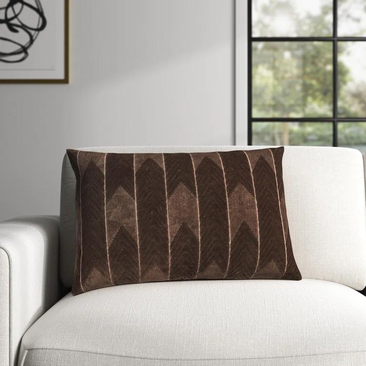 Floretta Embroidered Cotton Lumbar Throw Pillow
