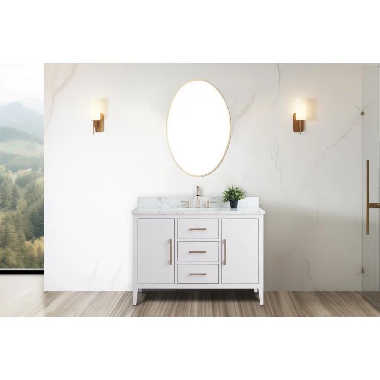 48'' Single Bathroom Vanity with Engineered Marble Top