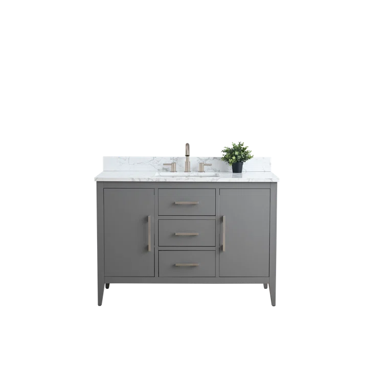 48'' Single Bathroom Vanity with Engineered Marble Top