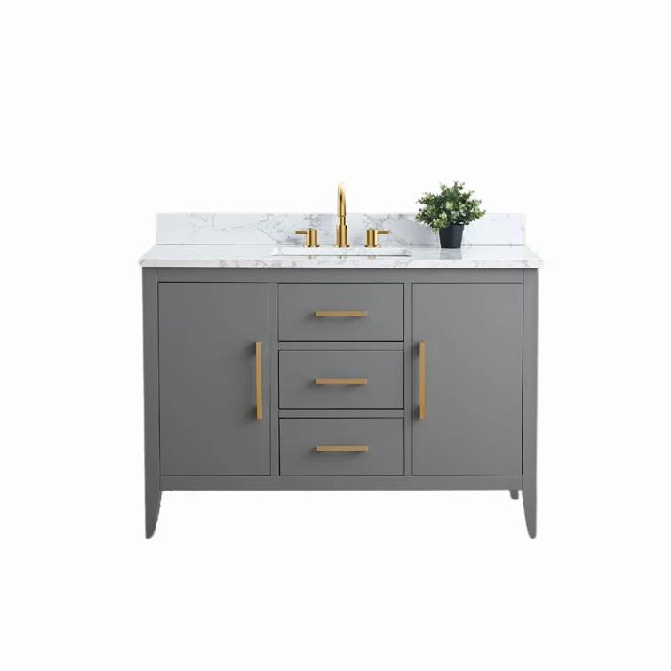 48'' Single Bathroom Vanity with Engineered Marble Top