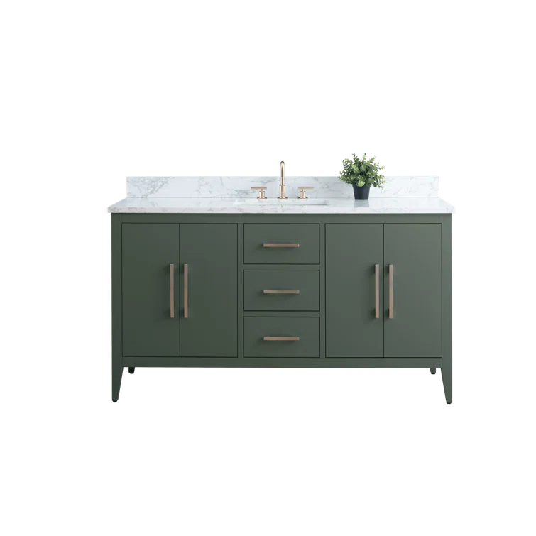 60'' Single Bathroom Vanity with Engineered Marble Top