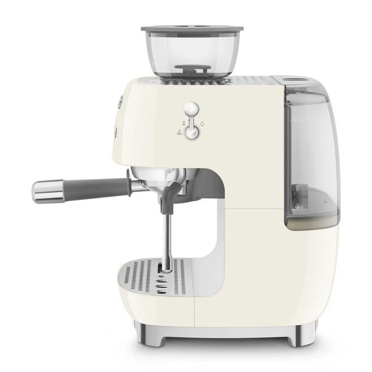 SMEG Cream Semi-Automatic Coffee and Espresso Machine with Milk Frother