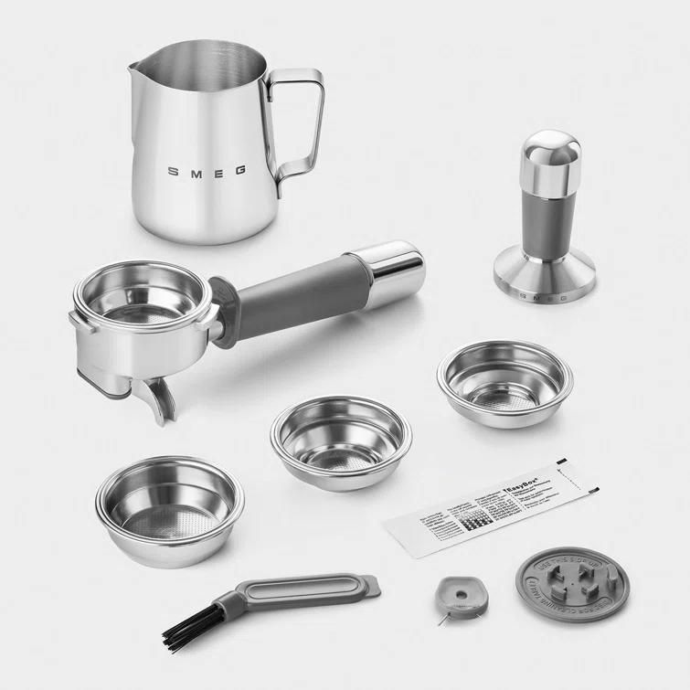 SMEG Cream Semi-Automatic Coffee and Espresso Machine with Milk Frother