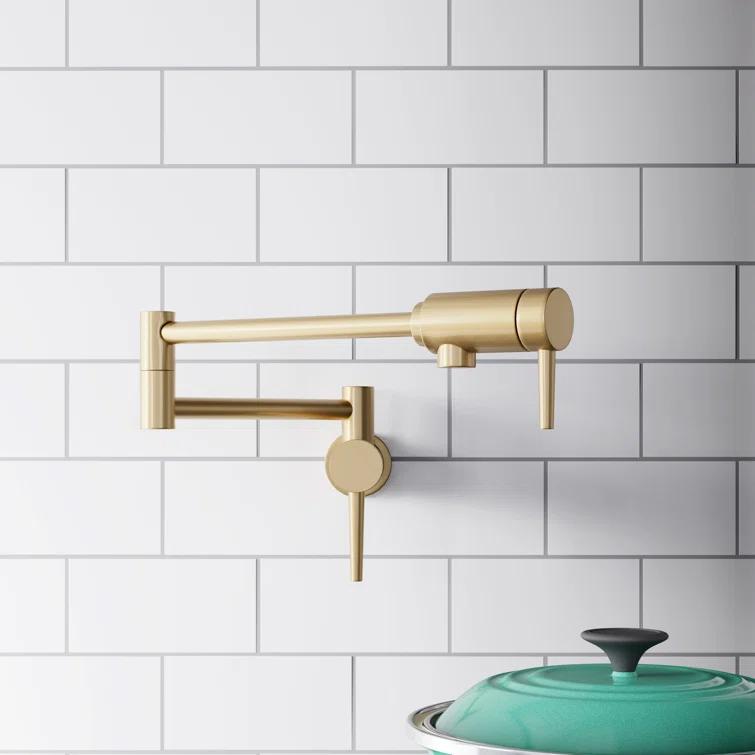 Contemporary Pot Filler Faucet, Wall Mount Pot Filler Kitchen Faucet