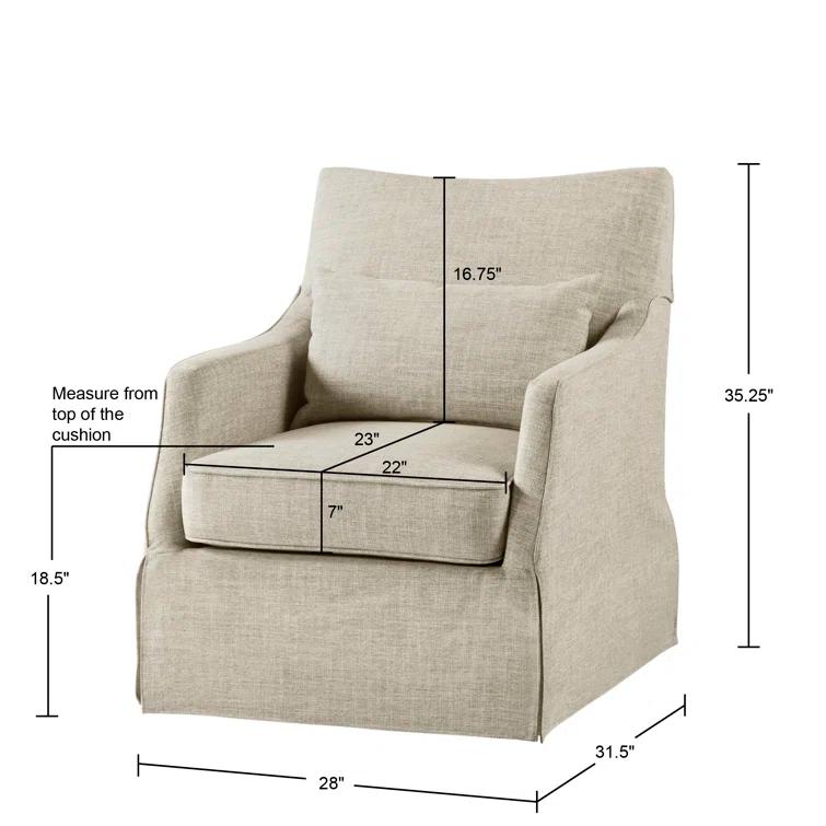 Martha Stewart London 360°Swivel Armchair with Lumbar Pillow
