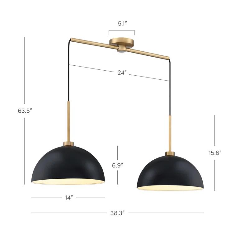 Corbo 2 - Light Kitchen Island Dome Pendant 2-Pack Kitchen Island Drum Pendant Light