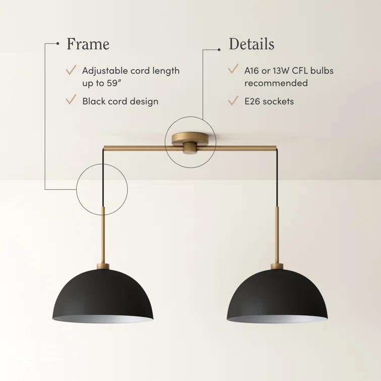 Corbo 2 - Light Kitchen Island Dome Pendant 2-Pack Kitchen Island Drum Pendant Light