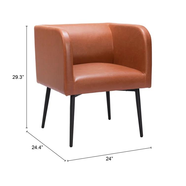 Zuo Hospitality 19.7'' H Faux Leather Upholstered Armchair