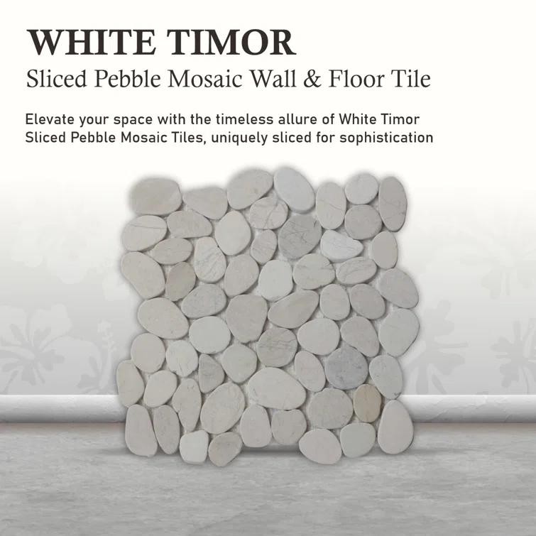 Hawaii 12" x 12" Natural Stone Pebbles Mosaic Wall & Floor Tile