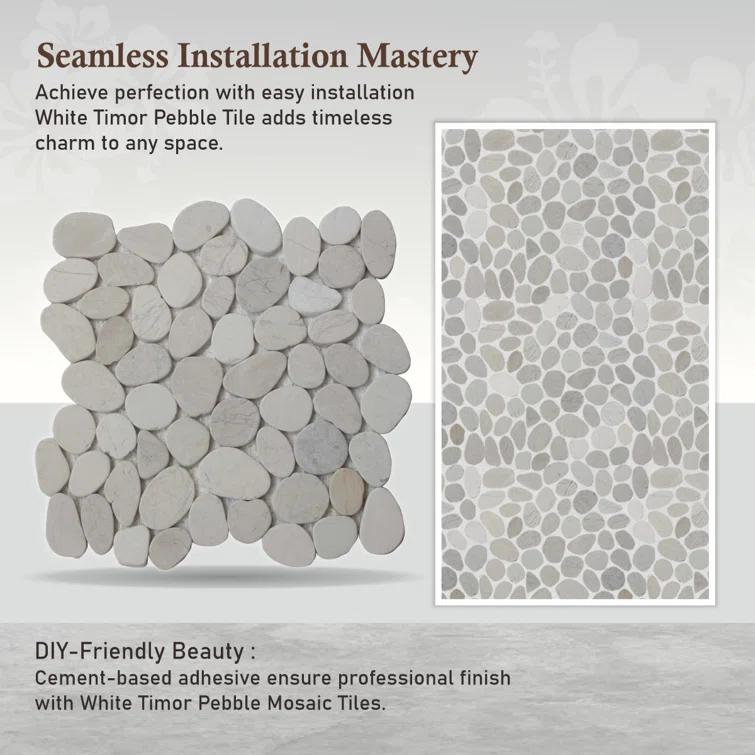 Hawaii 12" x 12" Natural Stone Pebbles Mosaic Wall & Floor Tile