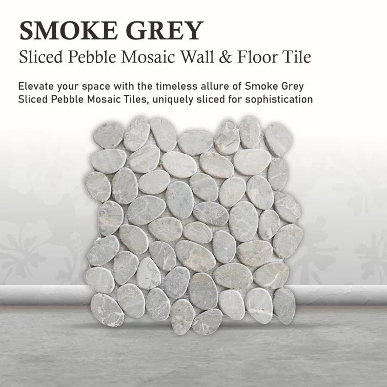 Hawaii 12" x 12" Natural Stone Pebbles Mosaic Wall & Floor Tile