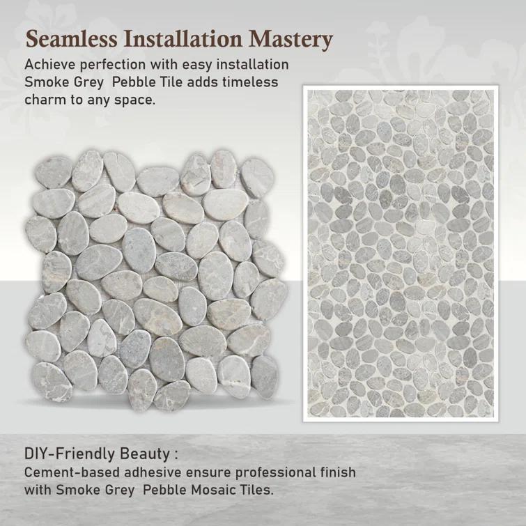 Hawaii 12" x 12" Natural Stone Pebbles Mosaic Wall & Floor Tile