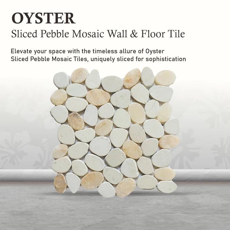 Hawaii 12" x 12" Natural Stone Pebbles Mosaic Wall & Floor Tile