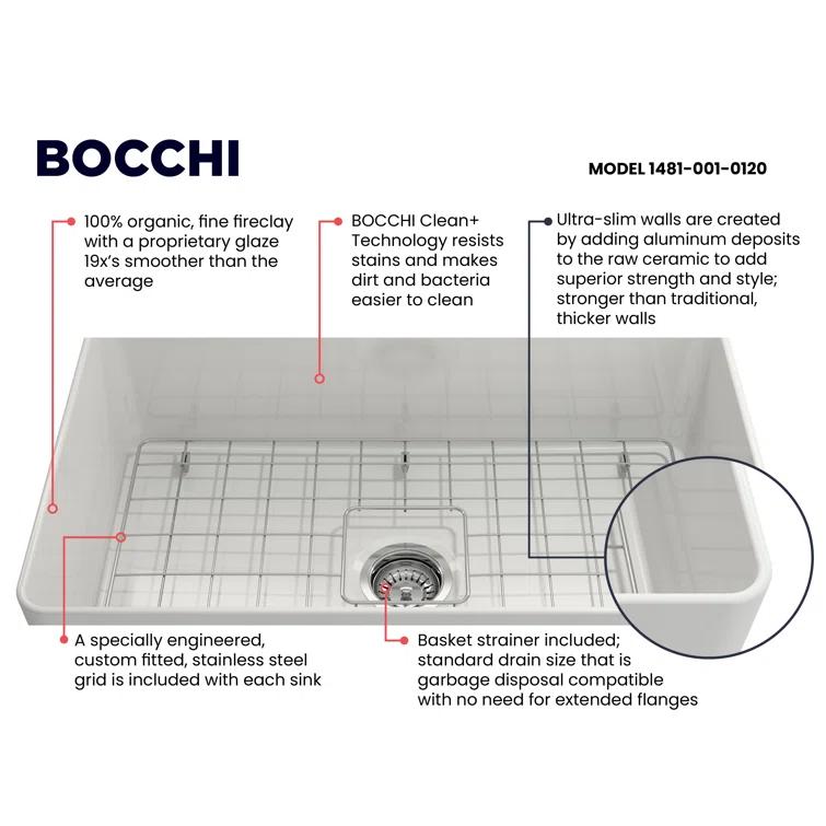 Aderci 30'' L Farmhouse Apron-Front Fireclay Kitchen Sink