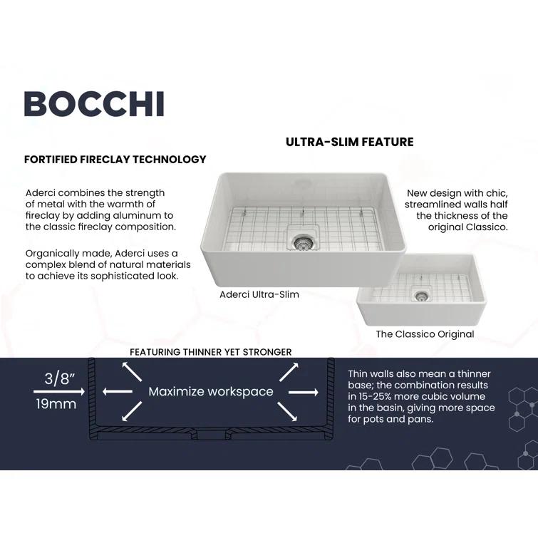 Aderci 30'' L Farmhouse Apron-Front Fireclay Kitchen Sink