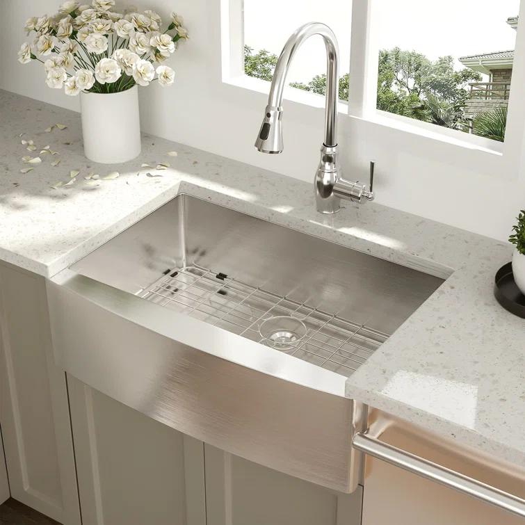 24'' L Farmhouse / Apron Single Bowl Stainless Steel Kitchen Sink