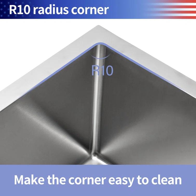 24'' L Farmhouse / Apron Single Bowl Stainless Steel Kitchen Sink