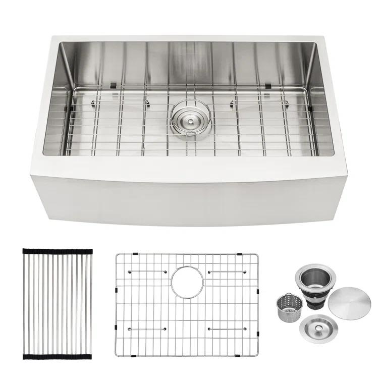 24'' L Farmhouse / Apron Single Bowl Stainless Steel Kitchen Sink