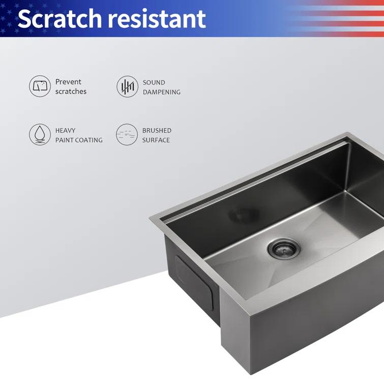 30'' L Farmhouse / Apron Single Bowl Stainless Steel Kitchen Sink