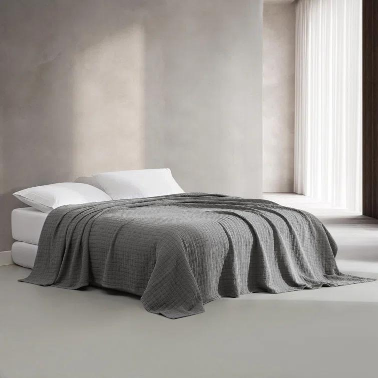 Calvin Klein Essential Garment Washed Solid Reversible Cotton Coverlet
