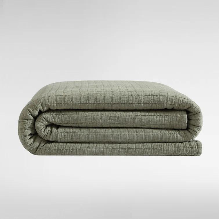 Calvin Klein Essential Garment Washed Solid Reversible Cotton Coverlet