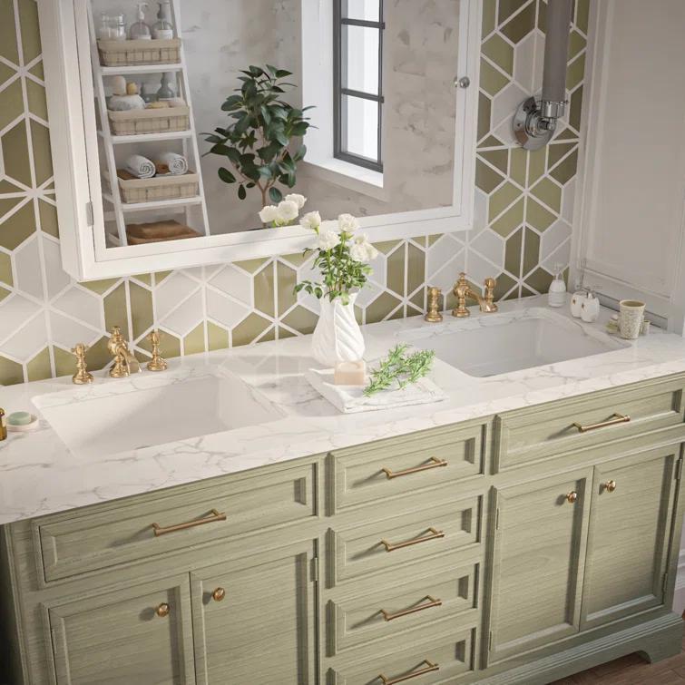 DeerValley Ursa 20" X 15.6" Rectangular Vitreous China Undermount Bathroom Sink with Overflow