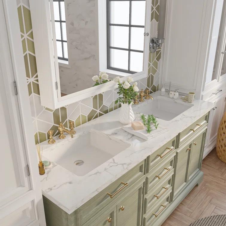 DeerValley Ursa 20" X 15.6" Rectangular Vitreous China Undermount Bathroom Sink with Overflow