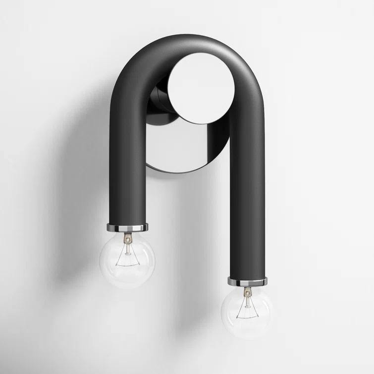Jeremy 2 Light Steel Dimmable Armed Sconce
