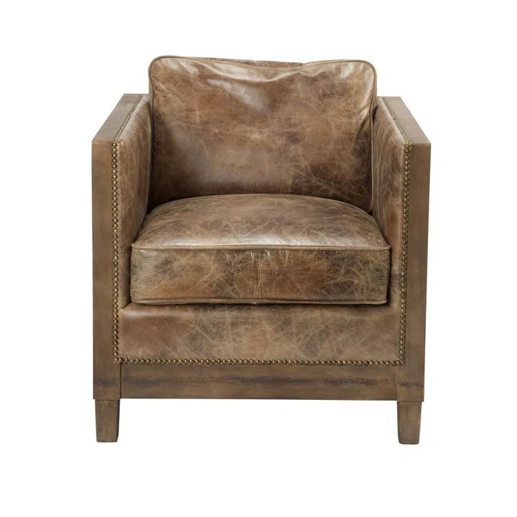 HomeStock Tribal Treasures Club Chair Light Brown , Modern Club Chair, Leather Club Chair, Upholstered Club Chair, Traditional Club Chair, Accent Club Chair, Vintage Club Chair