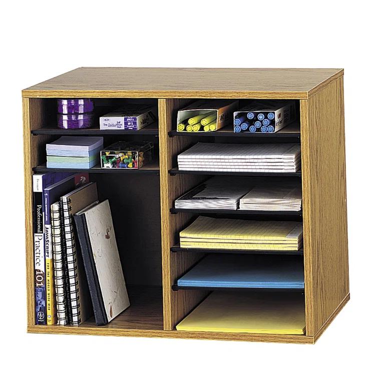 Wood Adjustable-Compartment Literature Organizer (Desktop)