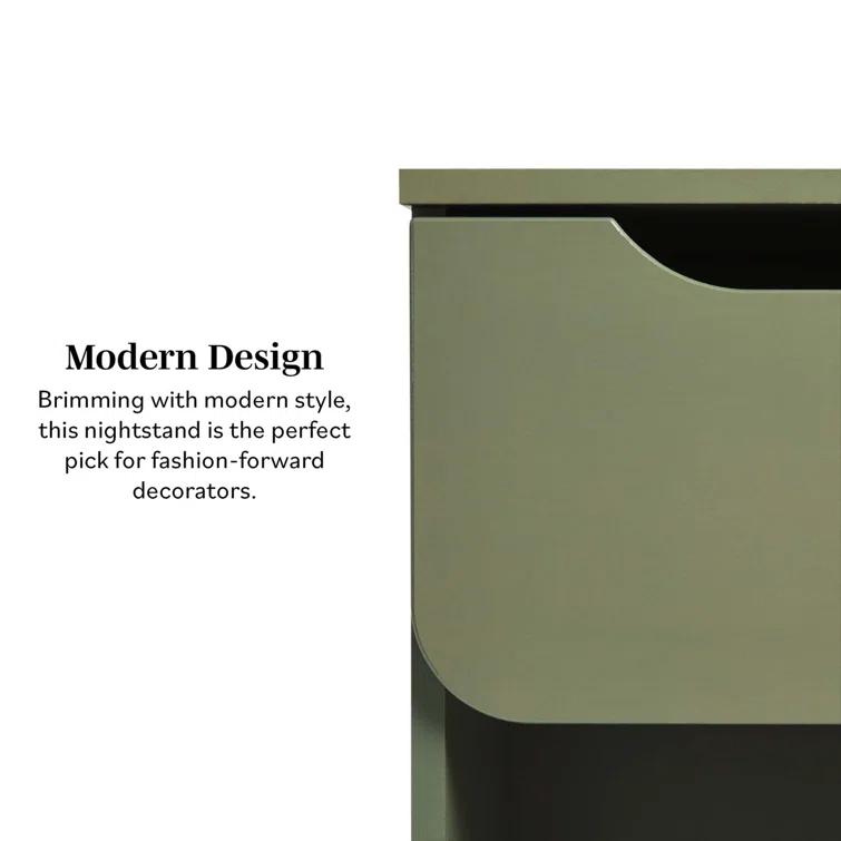 Jaqualine 1-Drawer Nightstand with Storage Cubby