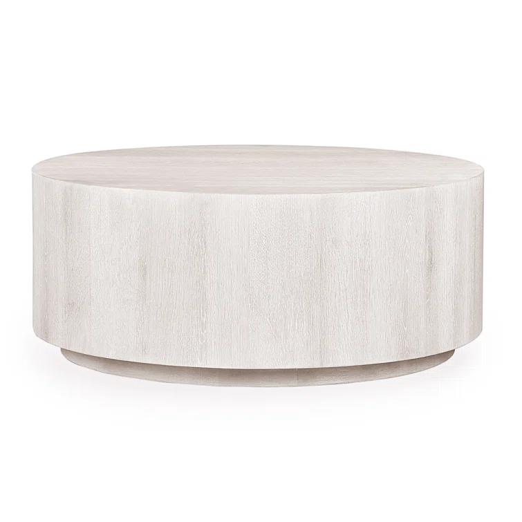 Layne 42" Round White Wash Oak Coffee Table