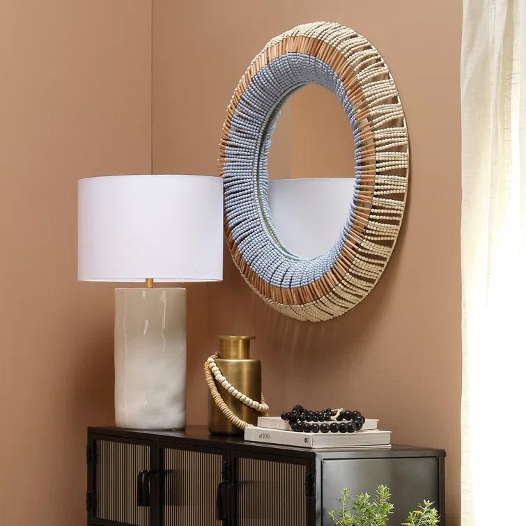 Jamie Young Company Native Solid Wood Round Wall Mirror