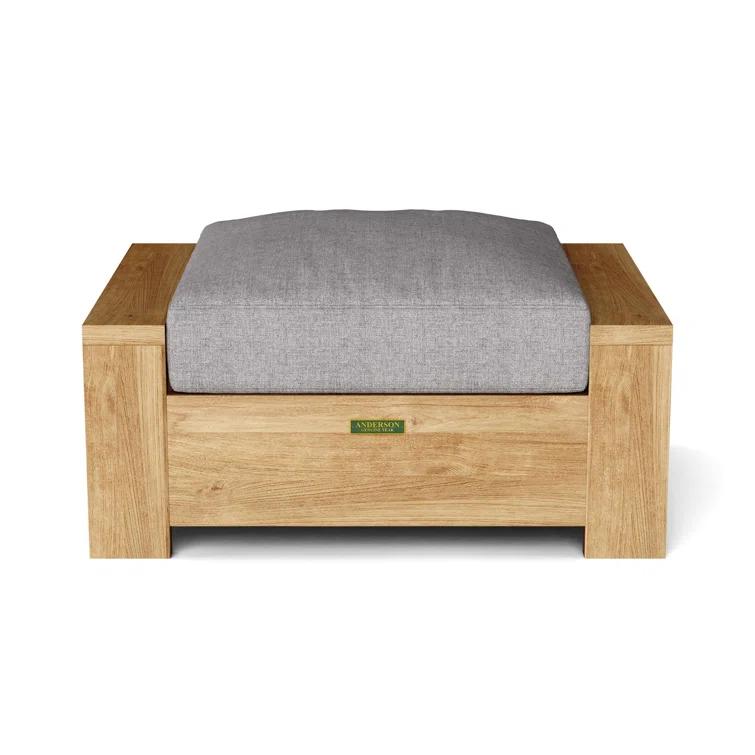 Madera Upholstered Outdoor Ottoman with Sunbrella® Cushion